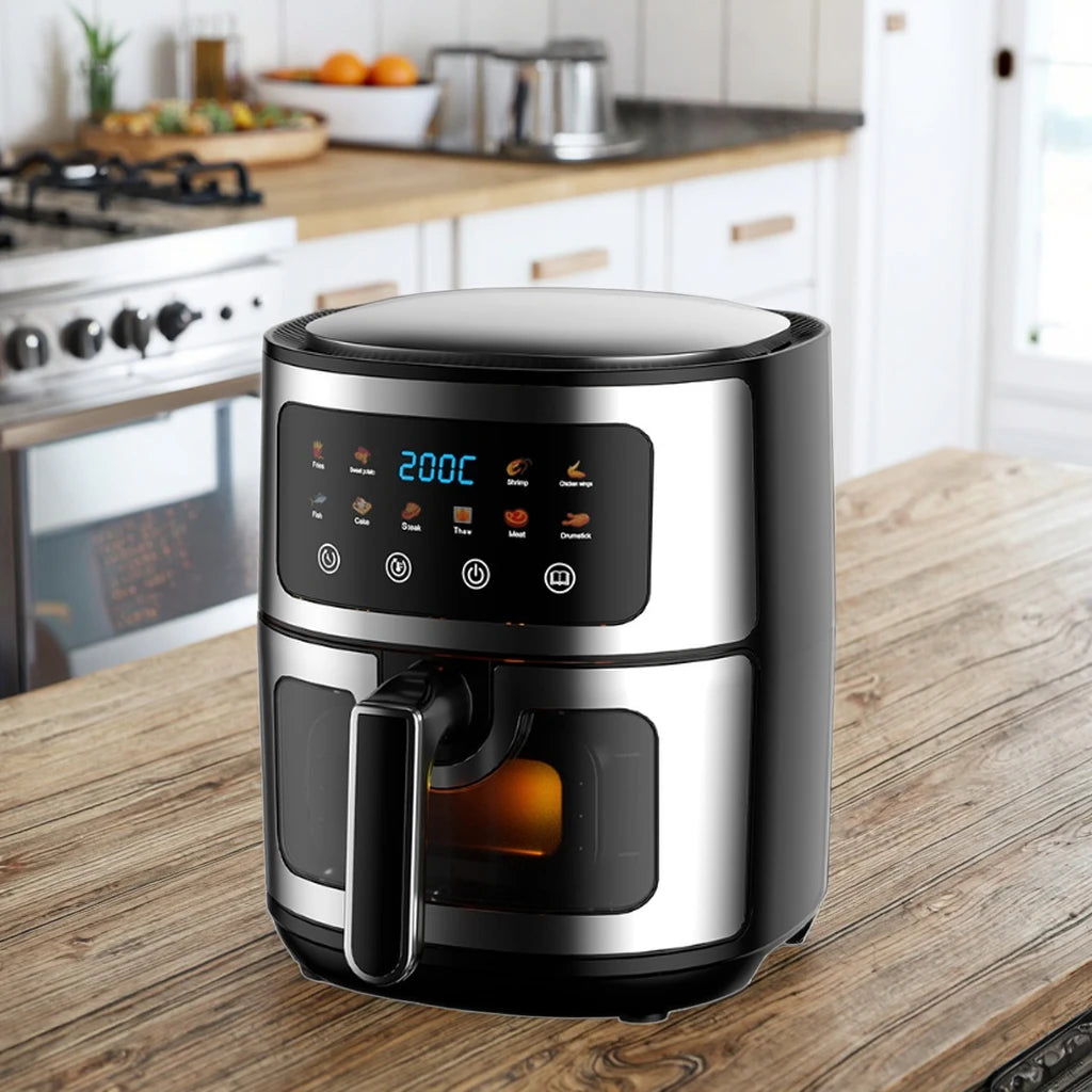 Friteuse à Air en Acier Inoxydable - Cuisine Saine et Facile