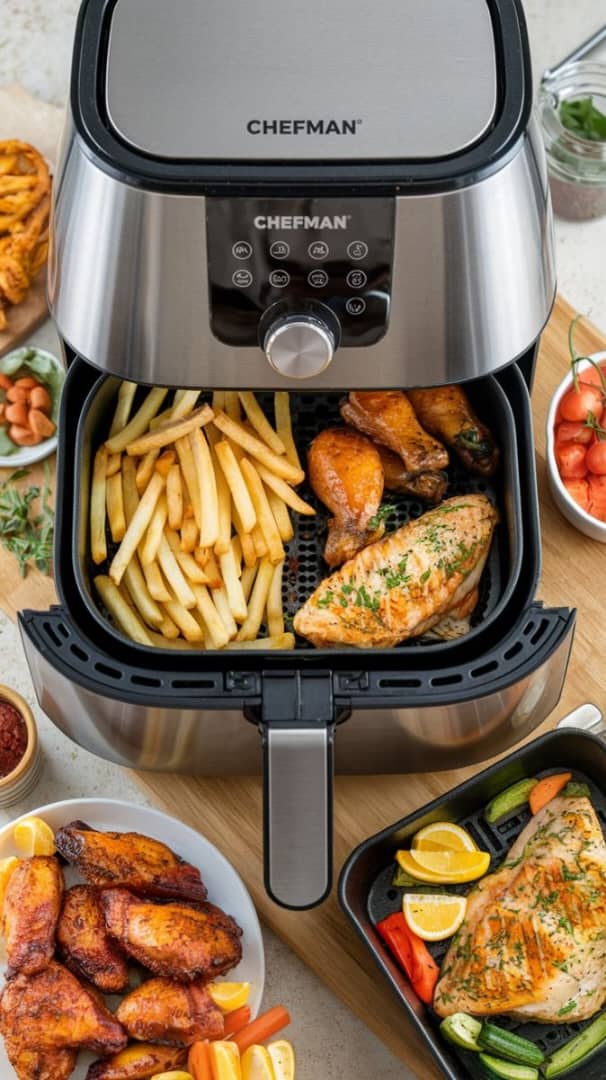 Friteuse à Air en Acier Inoxydable - Cuisine Saine et Facile
